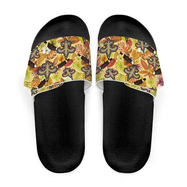 Women's New Orleans Saints Beach Adjustable Slides Non-Slip Slippers/Sandals/Shoes 001